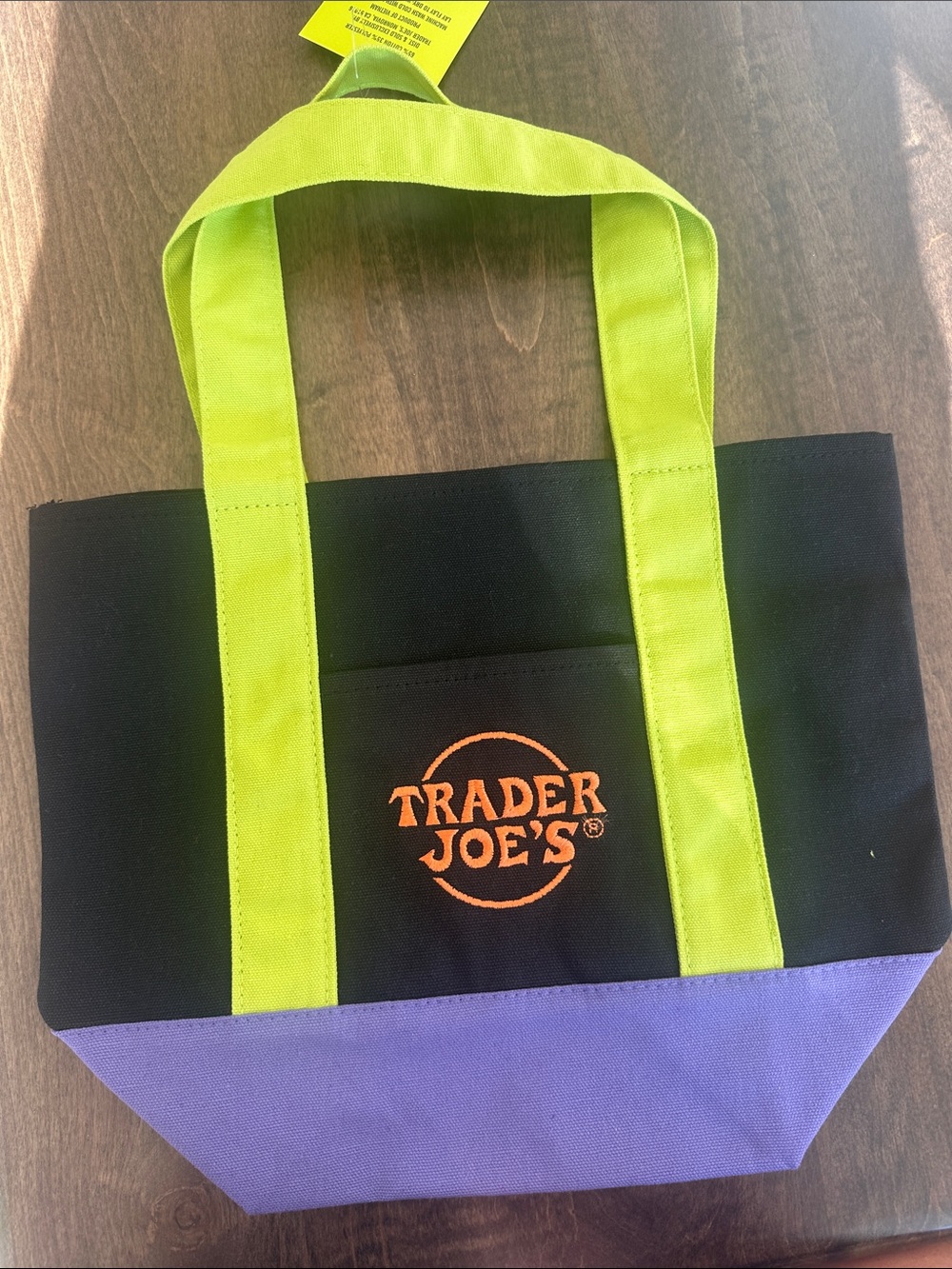 Trader Joe’s Mini Halloween Canvas Tote with Neon Green Handles